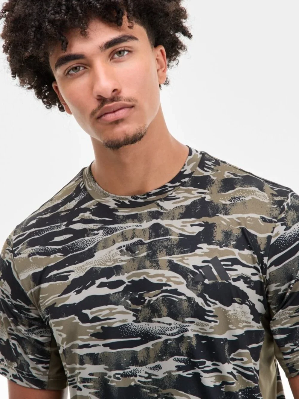 Adidas Men's Logo Camo T-Shirt - Olive Strata